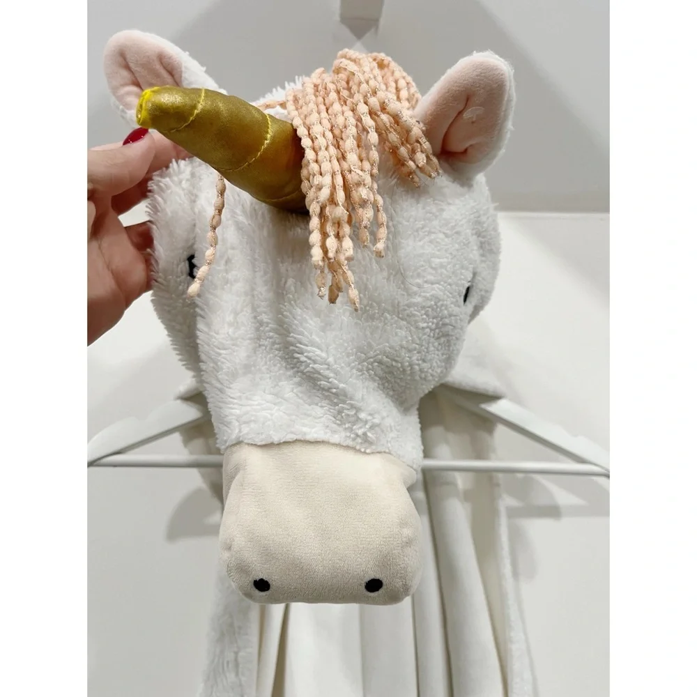 Pillowfort Unicorn Hooded Blanket White Plush Wearable Throw Kids 40x50